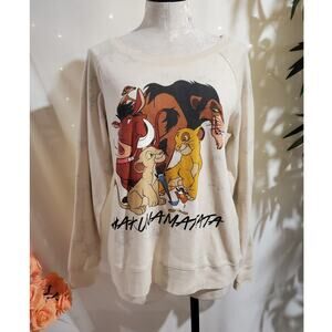 Vtg Disney The Lion King Hakuna Matata Reversible Sweatshirt Womens Size XL 90s